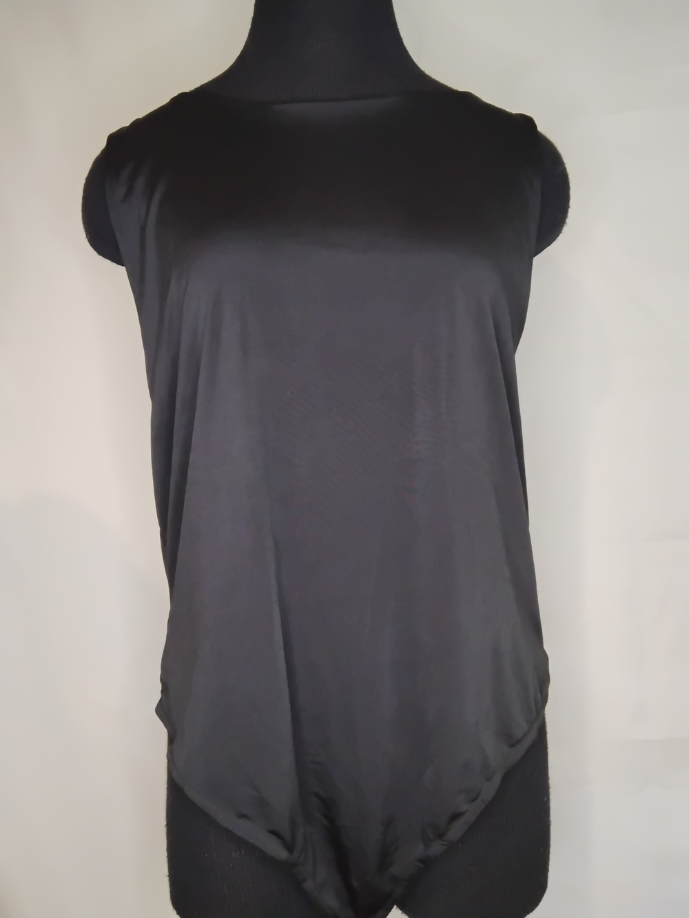 Missguided + Black Satin Sleeveless Bodysuit